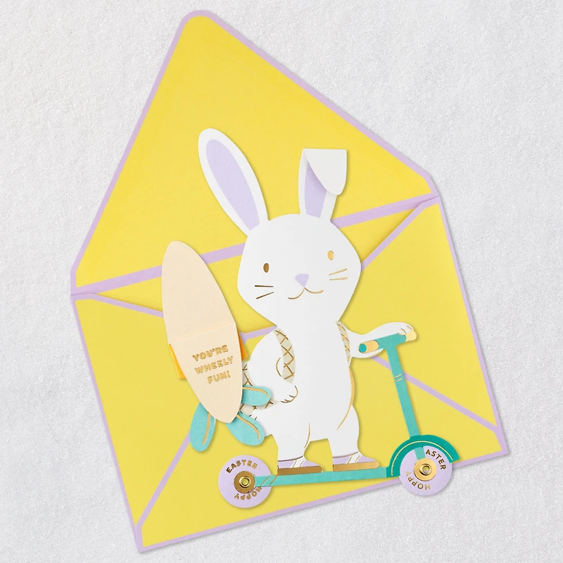 Wheely Fun, Bunny on Scooter Paper Craft Easter Card With Mini Card for only USD 5.99 | Hallmark