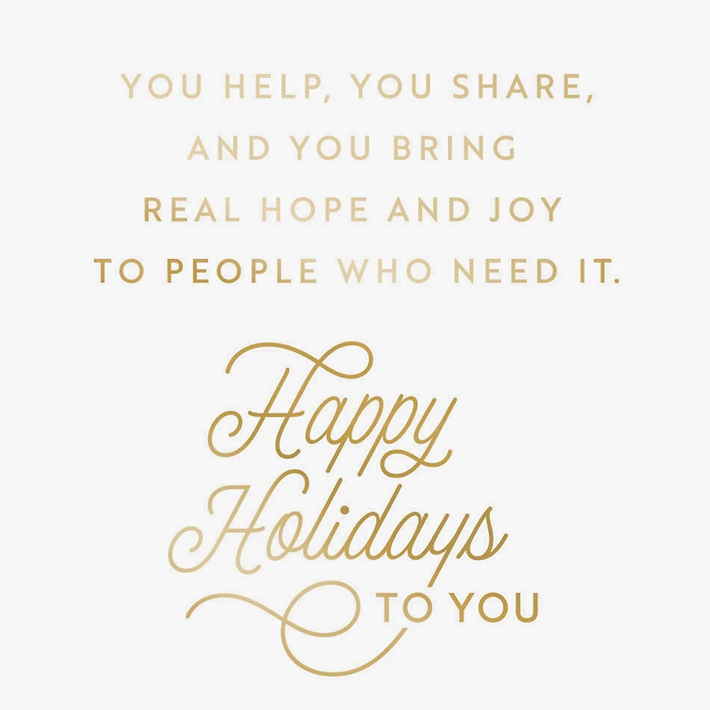 You Help, Share and Bring Hope Christmas Card for Healthcare Provider for only USD 3.99 | Hallmark