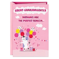 Get Carried Away Kitty and Balloons Birthday Card for Great-Granddaughter for only USD 2.99 | Hallmark