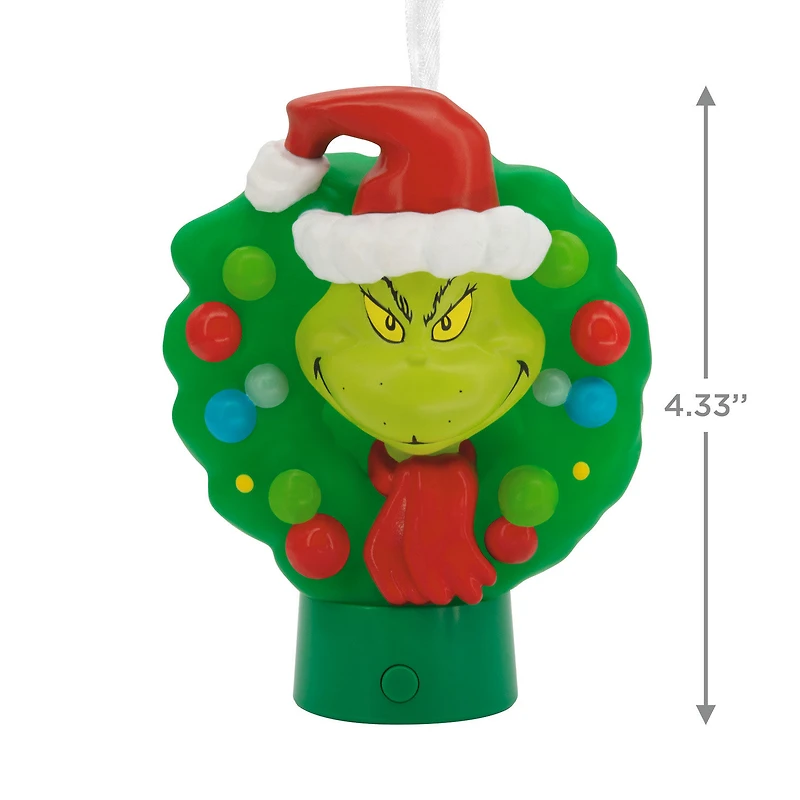 Dr. Seuss's How the Grinch Stole Christmas!™ Grinch in Wreath Hallmark Ornament With Light for only USD 14.99 | Hallmark
