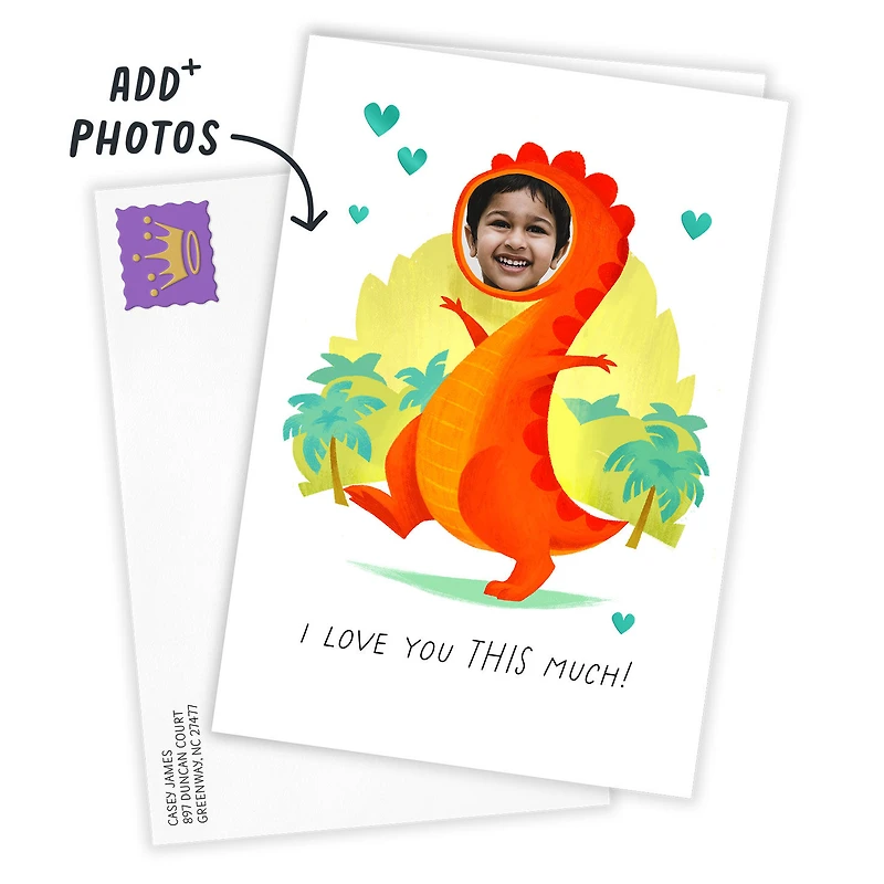 Personalized Fun Dinosaur Face Photo Card for only USD 4.99 | Hallmark