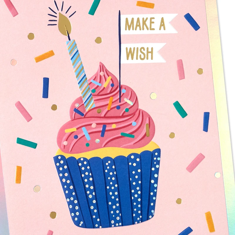 Make a Wish Cupcake and Candle Birthday Card for Kids for only USD 4.99 | Hallmark