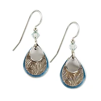 Silver Forest Blue and Silver Metal Layered Teardrop Earrings for only USD 22.00 | Hallmark