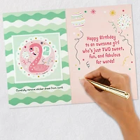 For a Fun and Fabulous Girl 2nd Birthday Card With Sticker for only USD 4.59 | Hallmark