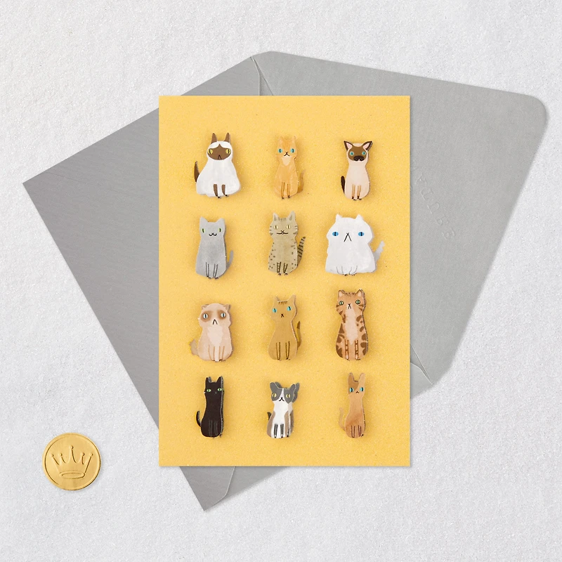 Cats on Yellow Blank Card for only USD 6.59 | Hallmark