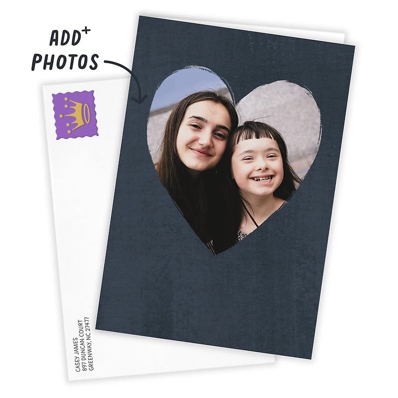Personalized Navy Heart Frame Photo Card for only USD 4.99 | Hallmark