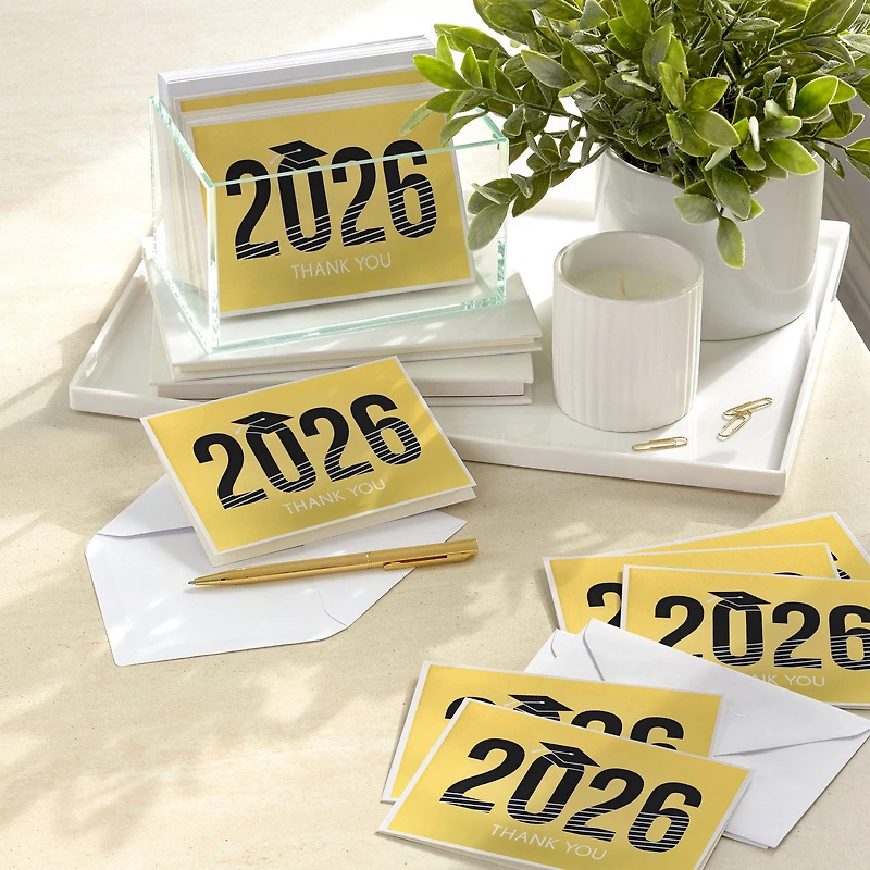 2026 Gold Foil and Black Graduation Thank You Notes, Pack of 40 for only USD 12.99 | Hallmark
