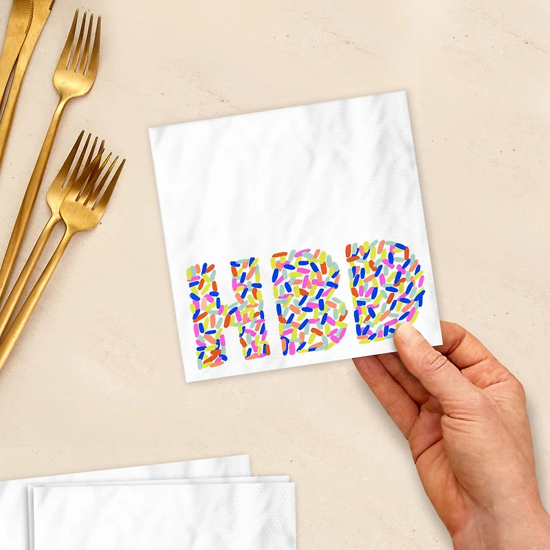 "HBD" Sprinkles Birthday Cocktail Napkins, Pack of 20 for only USD 4.49 | Hallmark