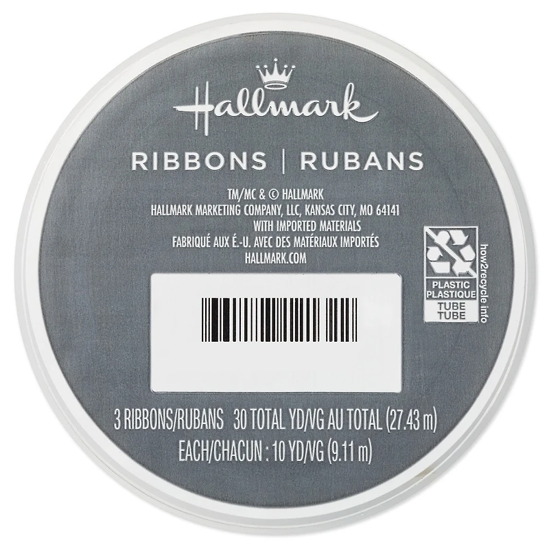 0.2" Gold/Silver/Black Metallic 3-Pack Curling Ribbon, 90' total for only USD 2.99 | Hallmark