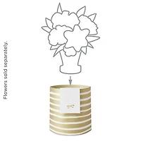 Build-a-Bouquet Gold Stripes Pop-Up Paper Vase With Mini Card for only USD 4.99 | Hallmark
