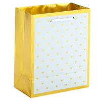 6.5" Mini Gold Hearts on White Metallic Small Gift Bag for only USD 3.49 | Hallmark