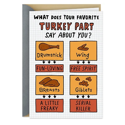 Favorite Turkey Parts Thanksgiving Card for only USD 3.99 | Hallmark