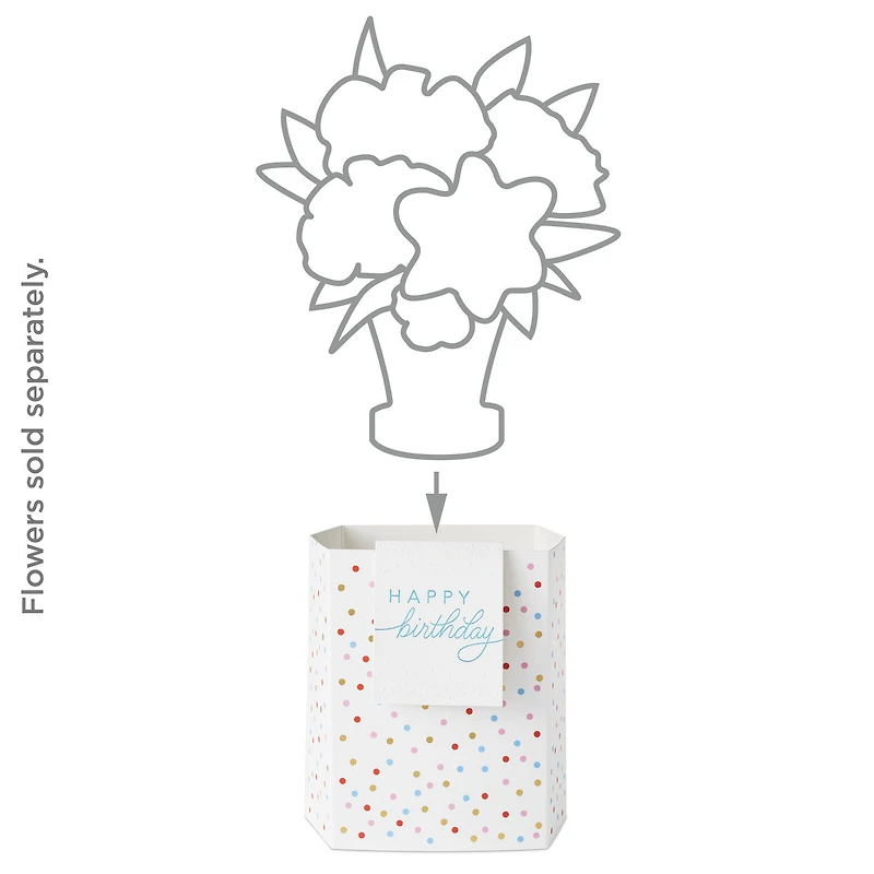 Build-a-Bouquet Happy Birthday Confetti Pop-Up Paper Vase With Mini Card for only USD 4.99 | Hallmark
