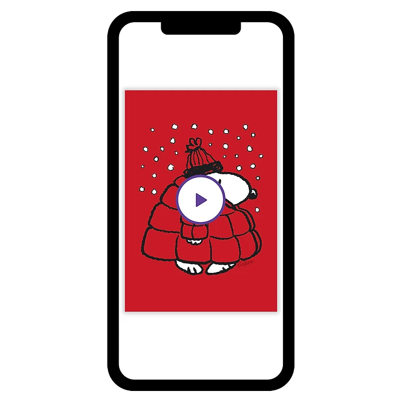 Peanuts® Snoopy in Puffer Coat Custom Christmas Card for only USD 4.99 | Hallmark