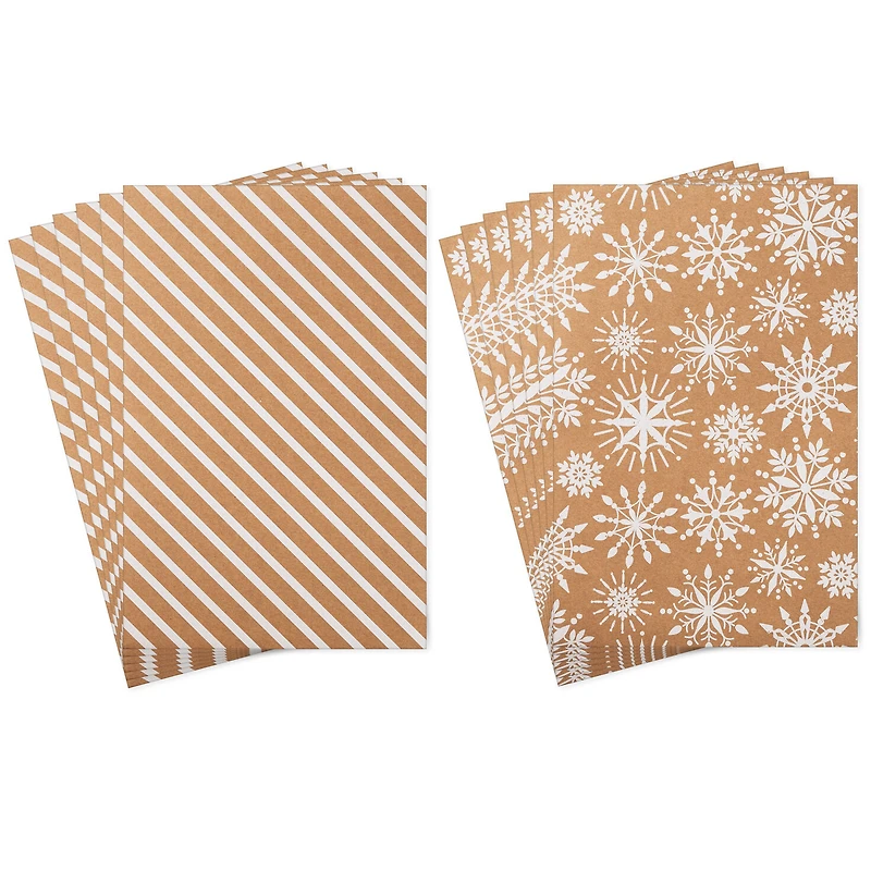 Snowflakes and Stripes 12-Pack Designed Brown Shirt Boxes for only USD 14.99 | Hallmark