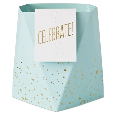Build-a-Bouquet Celebrate Turquoise Blue Pop-Up Paper Vase With Mini Card for only USD 4.99 | Hallmark