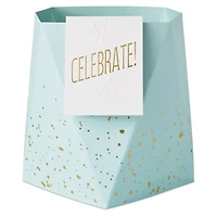 Build-a-Bouquet Celebrate Turquoise Blue Pop-Up Paper Vase With Mini Card for only USD 4.99 | Hallmark