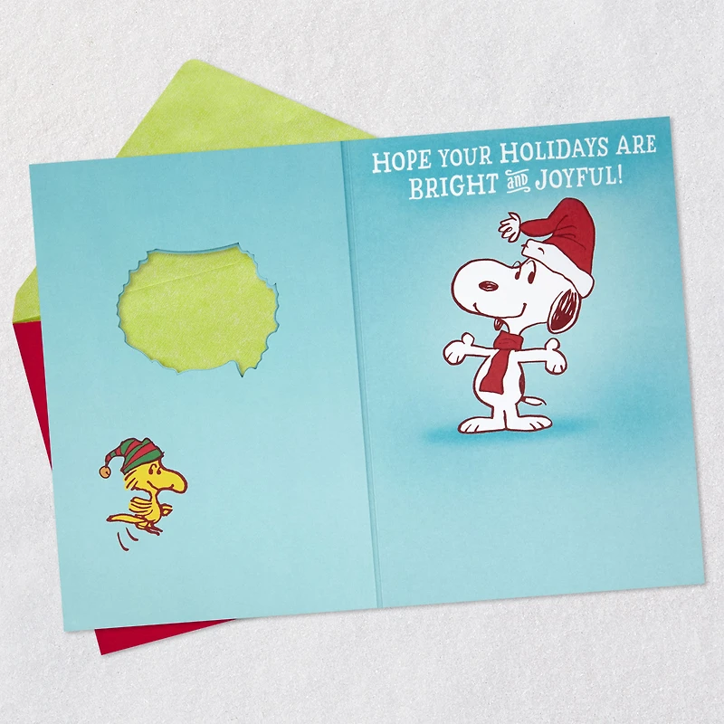 Peanuts® Snoopy and Woodstock Bright and Joyful Musical Christmas Card With Light for only USD 8.99 | Hallmark