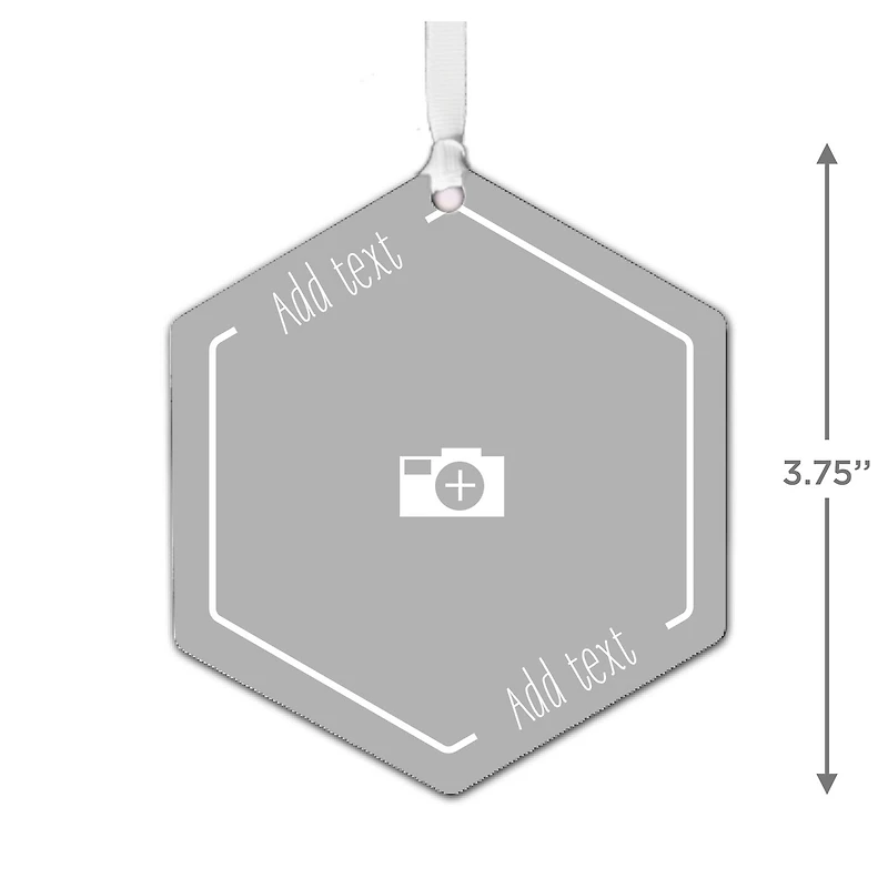 Design-Your-Own Hexagon Metal Personalized Ornament, Custom Photo and Text for only USD 17.99 | Hallmark