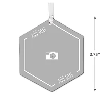 Design-Your-Own Hexagon Metal Personalized Ornament, Custom Photo and Text for only USD 17.99 | Hallmark