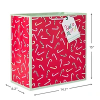 15" Merry Candy Canes on Red Extra-Deep Christmas Gift Bag for only USD 5.49 | Hallmark