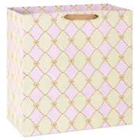 15" Gold Bow Lattice on Pink and Cream Extra-Deep Gift Bag for only USD 6.79 | Hallmark
