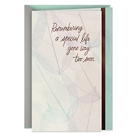 Remembering a Special Life Gone Too Soon Sympathy Card for only USD 3.99 | Hallmark