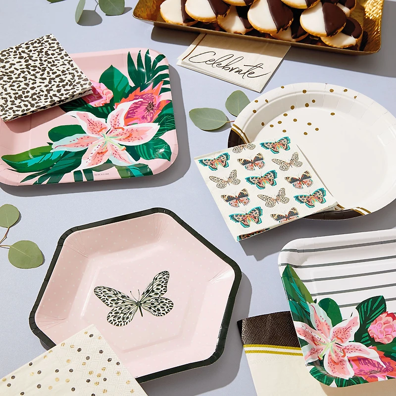 Butterfly on Pink Hexagonal Dessert Plates, Set of 8 for only USD 4.99 | Hallmark