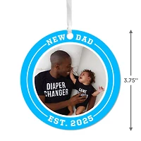 New Dad Round Metal Personalized Ornament, Custom Photo and Text for only USD 17.99 | Hallmark