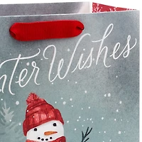 9.6" Winter Wishes Snowman on Gray Medium Holiday Gift Bag for only USD 3.49 | Hallmark