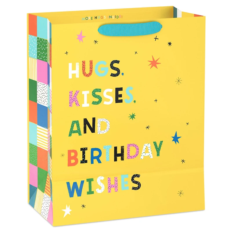 13" Hugs, Kisses and Birthday Wishes on Yellow Large Gift Bag for only USD 4.99 | Hallmark