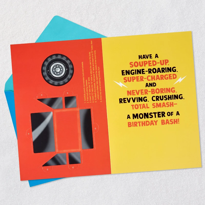 Monster Truck Birthday Card for Kids With Papercraft Activity for only USD 5.99 | Hallmark