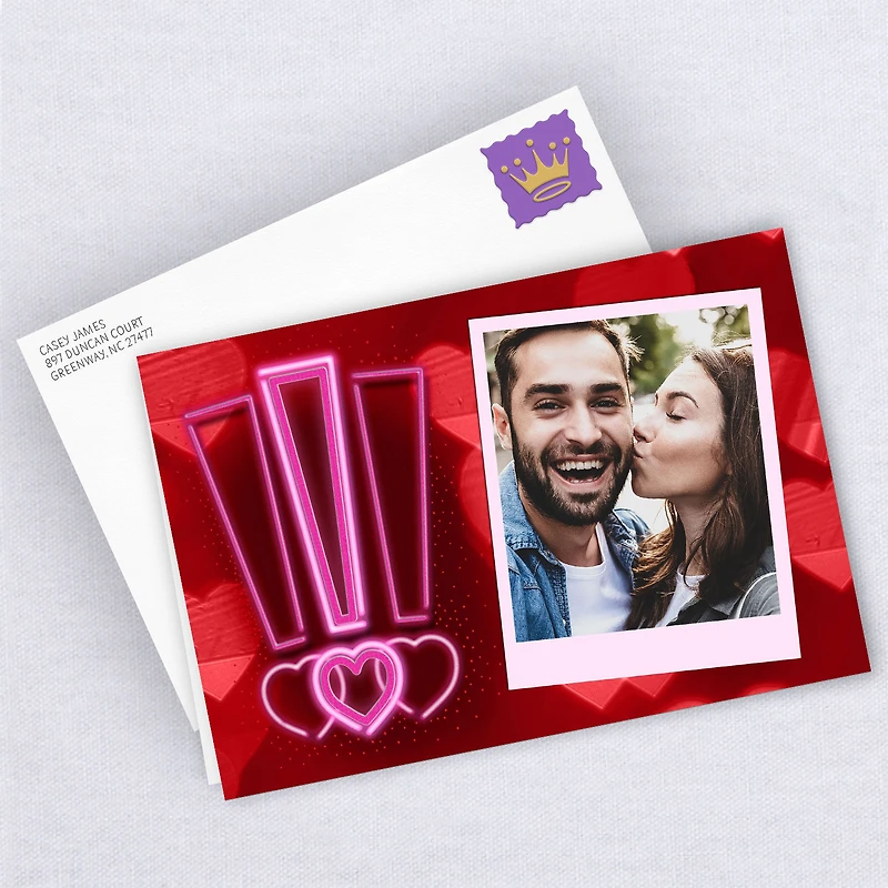 Personalized Exclamation Hearts Love Photo Card for only USD 4.99 | Hallmark