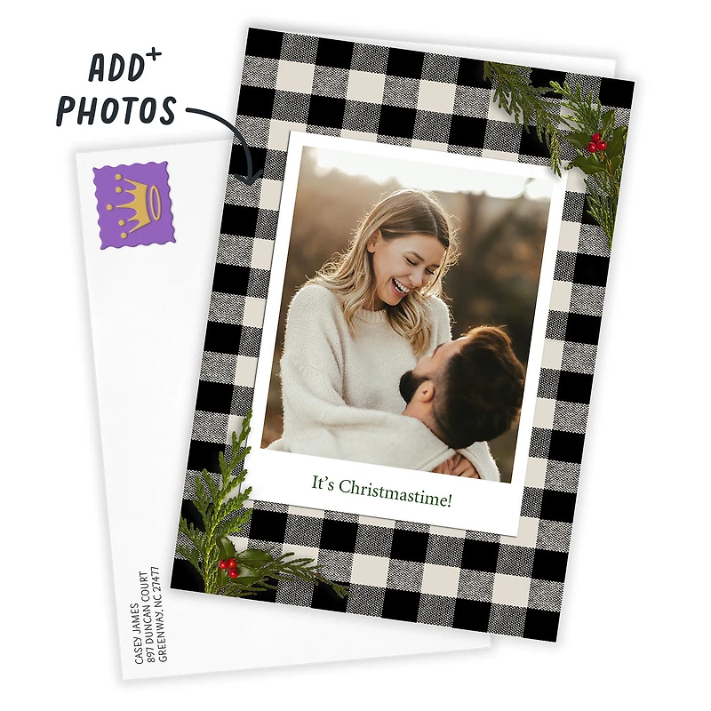 Buffalo Plaid Frame Custom Christmas Card for only USD 4.99 | Hallmark