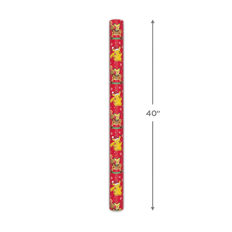 Pokémon Fun on Red Jumbo Christmas Wrapping Paper Roll, 70 sq. ft. for only USD 9.99 | Hallmark