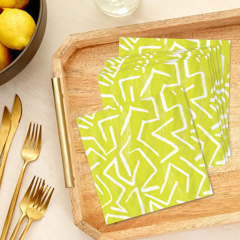 Zig-Zag Stripe on Yellow Dinner Napkins, Pack of 20 for only USD 4.99 | Hallmark