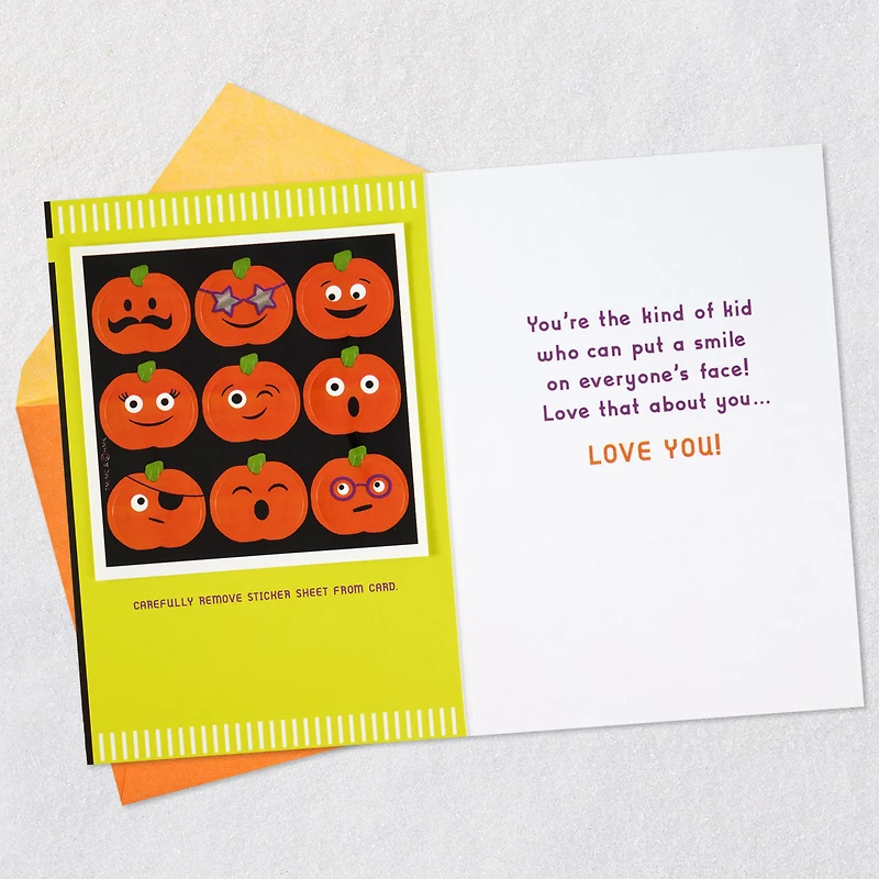 Fun Pumpkin Faces Halloween Card With Stickers for Grandson for only USD 4.99 | Hallmark