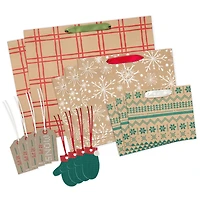 Holiday Kraft 8-Pack Assorted Horizontal Gift Bag Bundle With 8 Tags for only USD 15.99 | Hallmark
