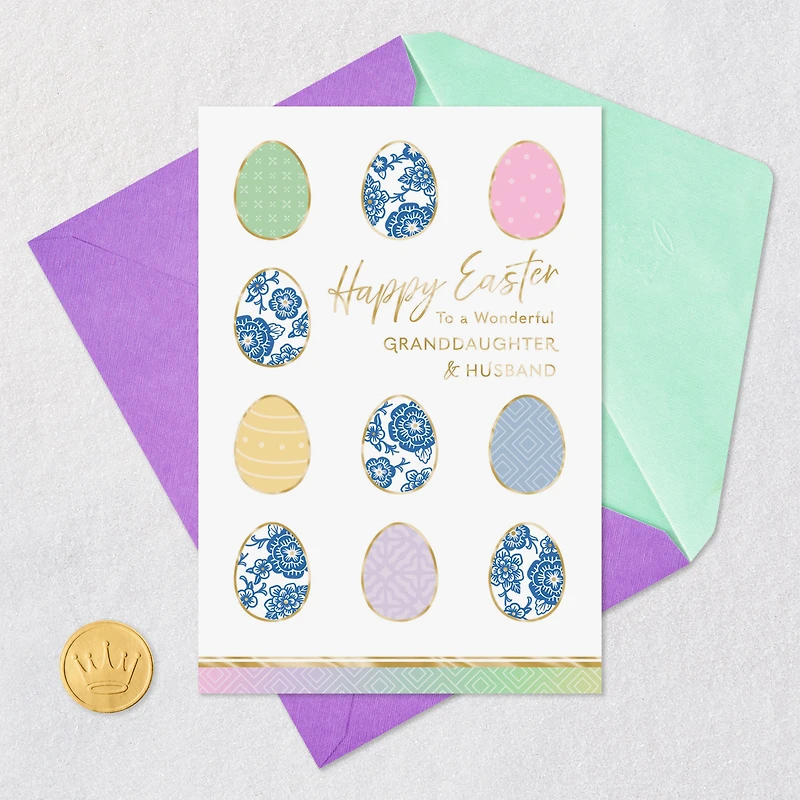 Floral Chinoiserie Eggs Easter Card for Granddaughter and Husband for only USD 2.99 | Hallmark