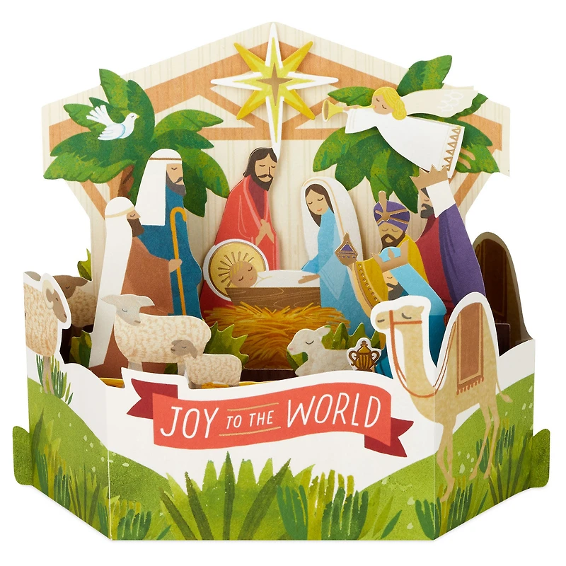 Joy to the World Nativity Scene 3D Pop-Up Christmas Card for only USD 7.99 | Hallmark