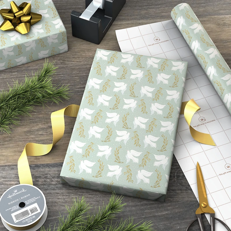 Doves in Flight Christmas Wrapping Paper Roll, 22.5 sq. ft. for only USD 4.99 | Hallmark