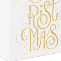 13" Merry Christmas Gold Calligraphy on White Large Gift Bag for only USD 4.99 | Hallmark