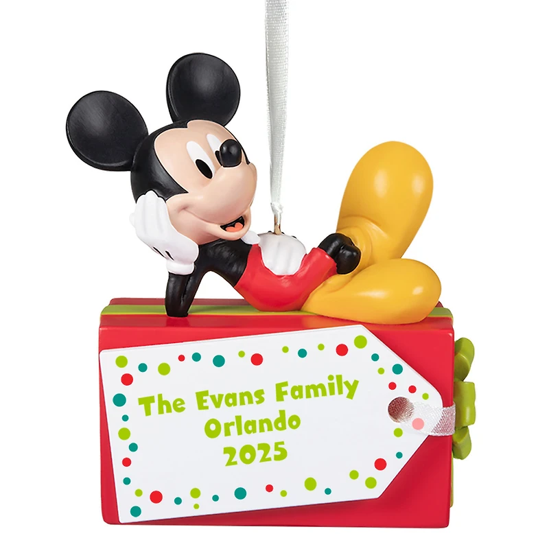 Disney Mickey Mouse Christmas Present Personalized Ornament, Custom Text for only USD 30.99 | Hallmark