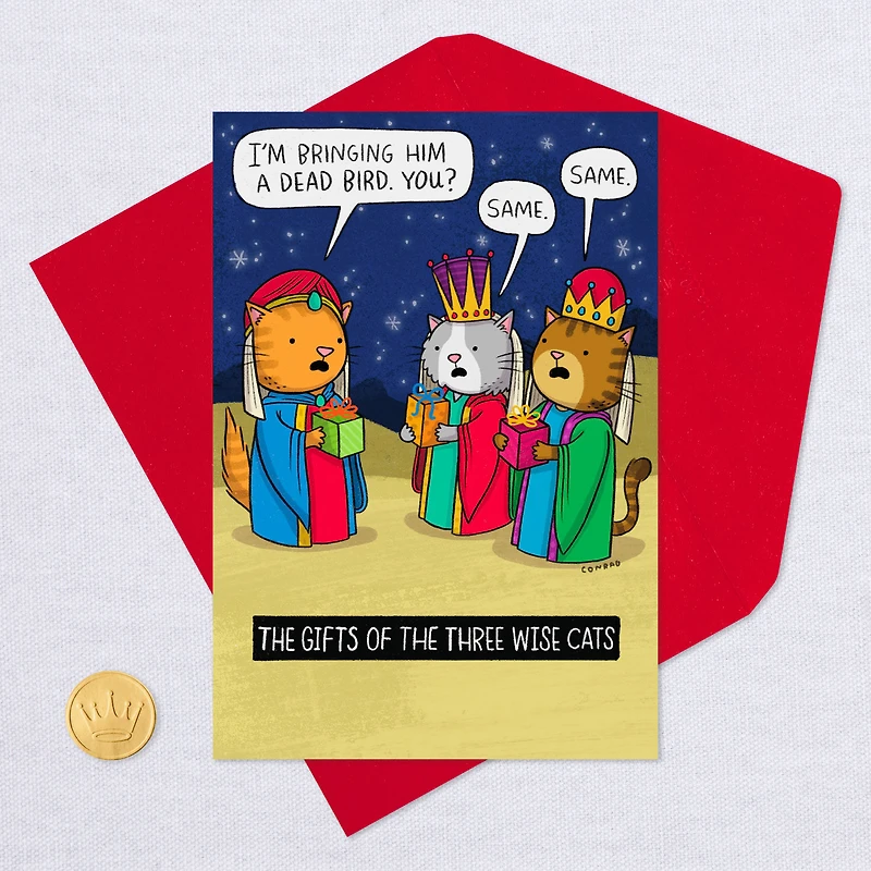 The Three Wise Cats Funny Christmas Card for only USD 3.49 | Hallmark