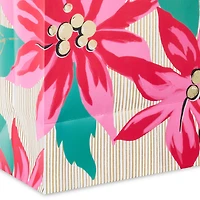 13" Lacey Chabert Collection Pink Poinsettias Large Christmas Gift Bag for only USD 5.49 | Hallmark