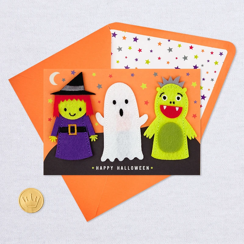 Happy Halloween Card With Felt Finger Puppets for only USD 7.99 | Hallmark