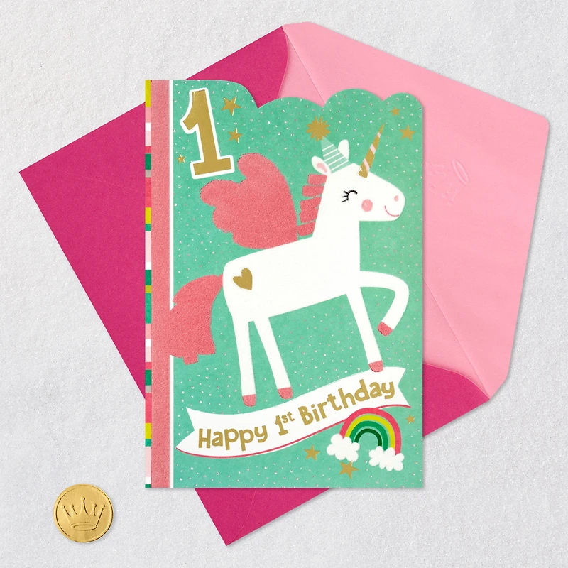 Unicorn and Rainbow First Birthday Card for only USD 5.99 | Hallmark
