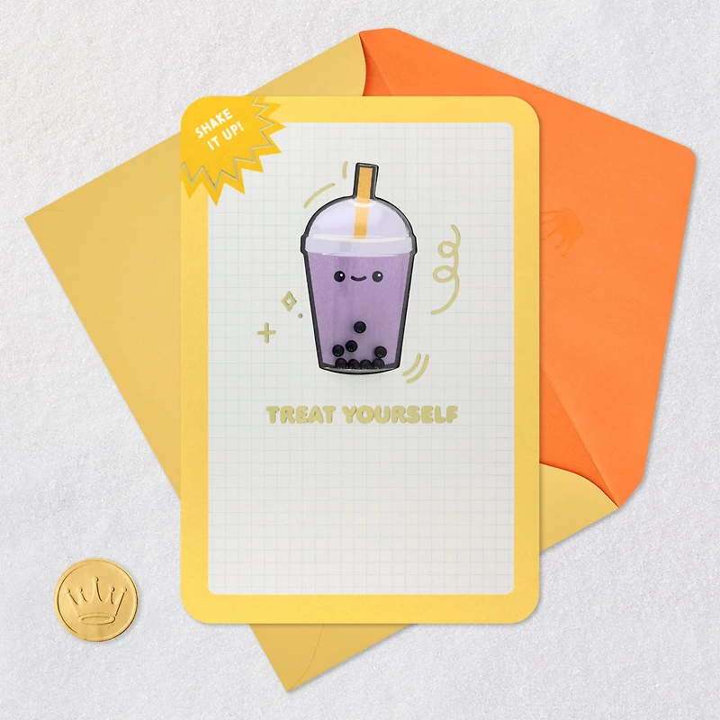 Treat Yourself Boba Tea Confetti Shaker Birthday Card for only USD 7.99 | Hallmark
