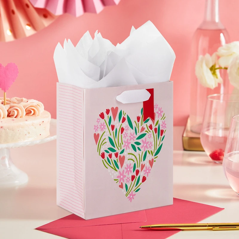 6.5" Heart Bouquet Small Gift Bag With Tissue Paper for only USD 4.99 | Hallmark