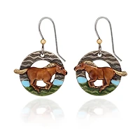 Silver Forest Running Horse Silver Metal Drop Earrings for only USD 20.00 | Hallmark
